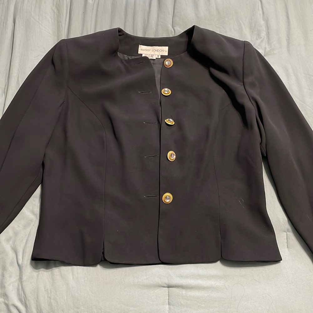 Maggy London Black Blazer with shoulder pads